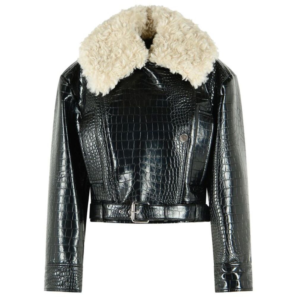 Sportmax 'Armonioso' Black Patent Leather Nail Jacket Women